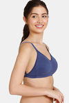 Zivame Beautiful Basics Double Layered Non Wired Full Coverage Backless Bra - Deep Cobalt — thumbnail 5